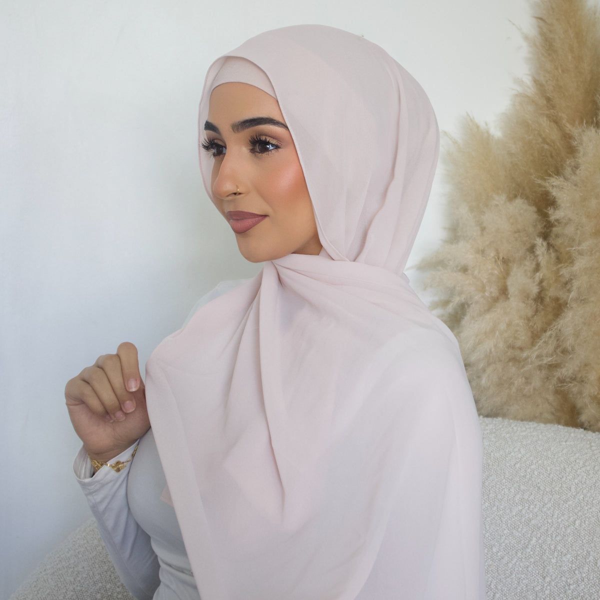Powder Pink Hijab - Chiffon
