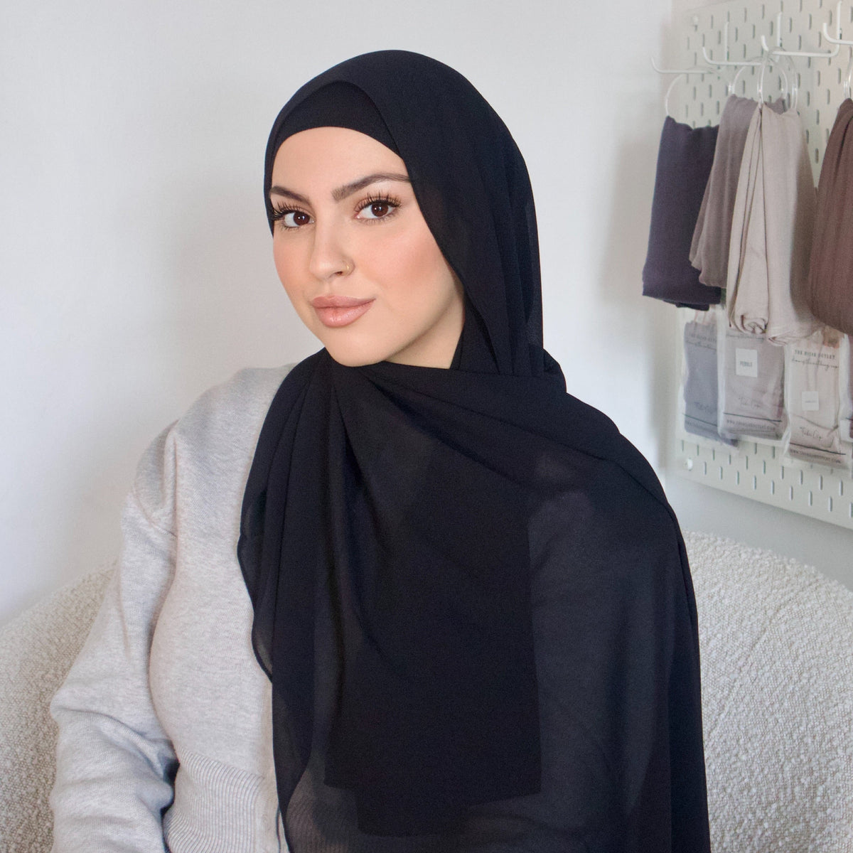 Black Hijab - Chiffon
