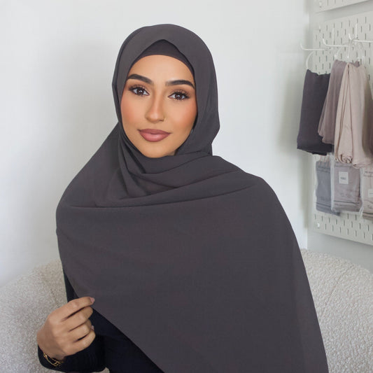Charcoal Hijab - Chiffon