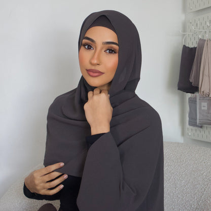Charcoal Hijab - Chiffon
