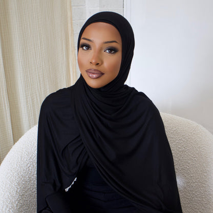 Black Hijab - Jersey (PRE-ORDER)