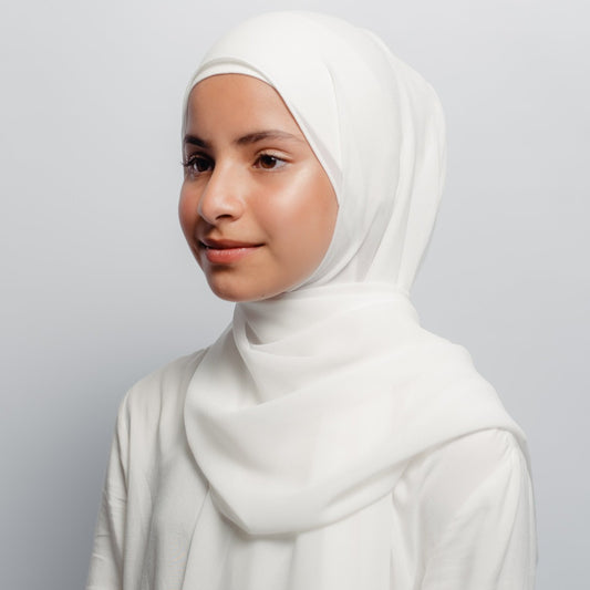 Ivory Hijab - Chiffon